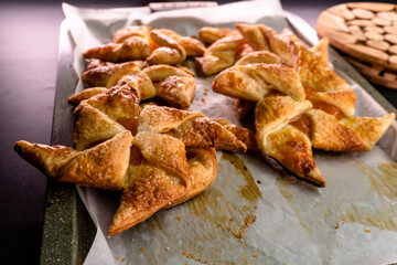 Apricot Puff Pastry Pinwheels. Pastry. Dessert. Food. Apricot jam