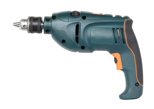 Green drill on transparent background.
