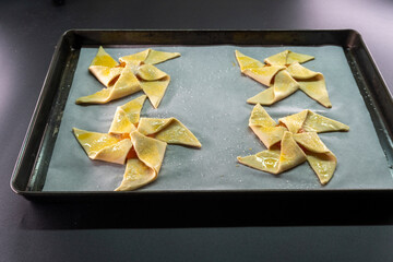Apricot Puff Pastry Pinwheels. Pastry. Dessert. Food. Apricot jam