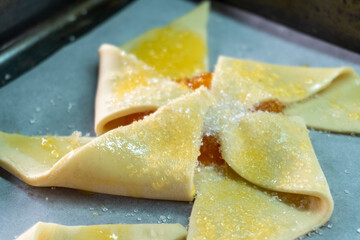 Apricot Puff Pastry Pinwheels. Pastry. Dessert. Food. Apricot jam