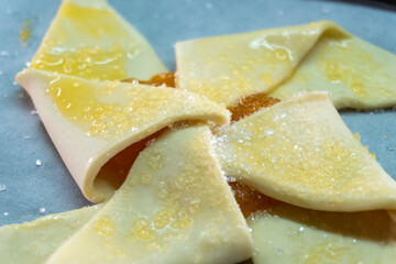 Apricot Puff Pastry Pinwheels. Pastry. Dessert. Food. Apricot jam
