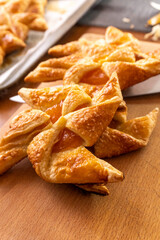 Apricot Puff Pastry Pinwheels. Pastry. Dessert. Food. Apricot jam