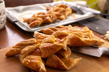 Apricot Puff Pastry Pinwheels. Pastry. Dessert. Food. Apricot jam