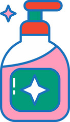 Colorful Flat Skincare Icon With Creams Bottles Tubes Jars and Face Masks in Modern Purple Blue and Green Palette for Beauty Packaging and Self Care Designs