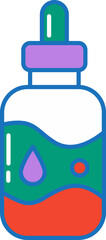 Colorful Flat Skincare Icon With Creams Bottles Tubes Jars and Face Masks in Modern Purple Blue and Green Palette for Beauty Packaging and Self Care Designs