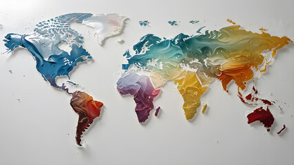 Continent world map. Outline World Map Background. Global network connection.