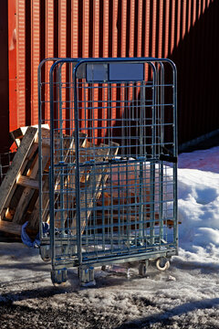 Urban Winter Solitude Abandoned Cart