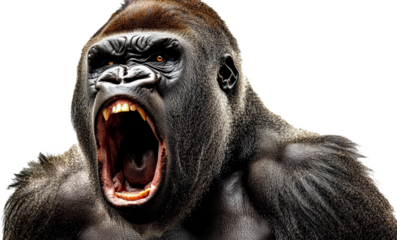 Angry Gorilla Head Portrait