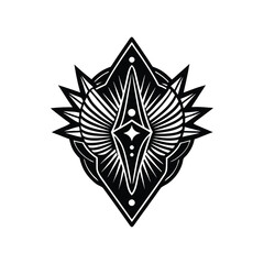 Obraz premium Flat and Minimal tattoo logo vector illustration isolated on white background