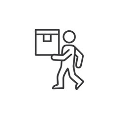 Delivery Worker Carrying a Box Icon for E-commerce, Blogs, Websites, and Logistics Apps