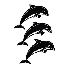 Fototapeta premium Dolphin black vector design 