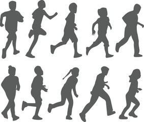 vector silhouettes of people, silhouette of a man walking vector, set of silhouette people vector gray, dancing peoples vector set, running man vector set peoples, sport mans vector set, silhouettes, 