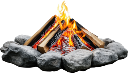 A Vibrant Campfire in Nature's Embrace