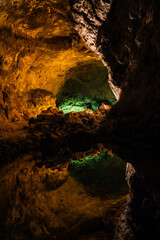 Explore the enchanting beauty of Cueva de los Verdes in Lanzarote at twilight