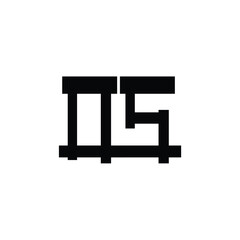 Fototapeta premium OS monogram logo design letter text name symbol monochrome logotype alphabet character simple logo