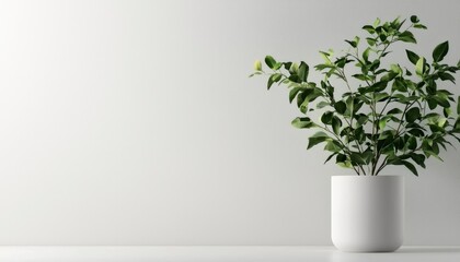Minimalist plant in white pot