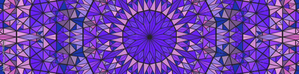 Poster polygonal round pattern mandala background - abstract circular vector illustration with triangle til