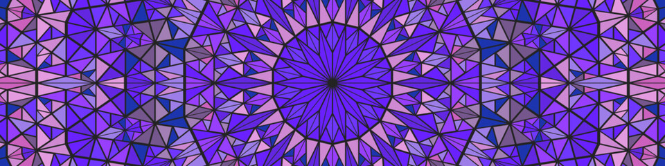 Polygonal round pattern mandala background - abstract circular vector illustration with triangle tiles