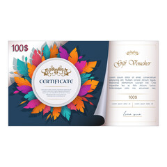certificate for a product, procedure, service. gift voucher