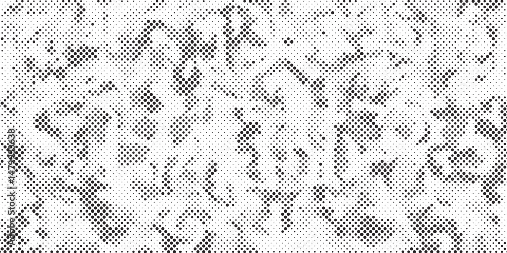 Fototapete abstract halftone seamless camouflage pattern. repeating digital dotted hexagonal camo military text