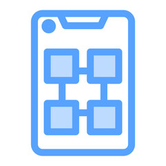 Fototapeta premium menu smartphone icon blue