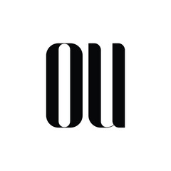 OU monogram logo design letter text name symbol monochrome logotype alphabet character simple logo