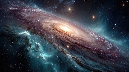 Fototapeta premium Exploring the deep space galaxy vivid nebulae cosmic wonders astounding views infinite universe