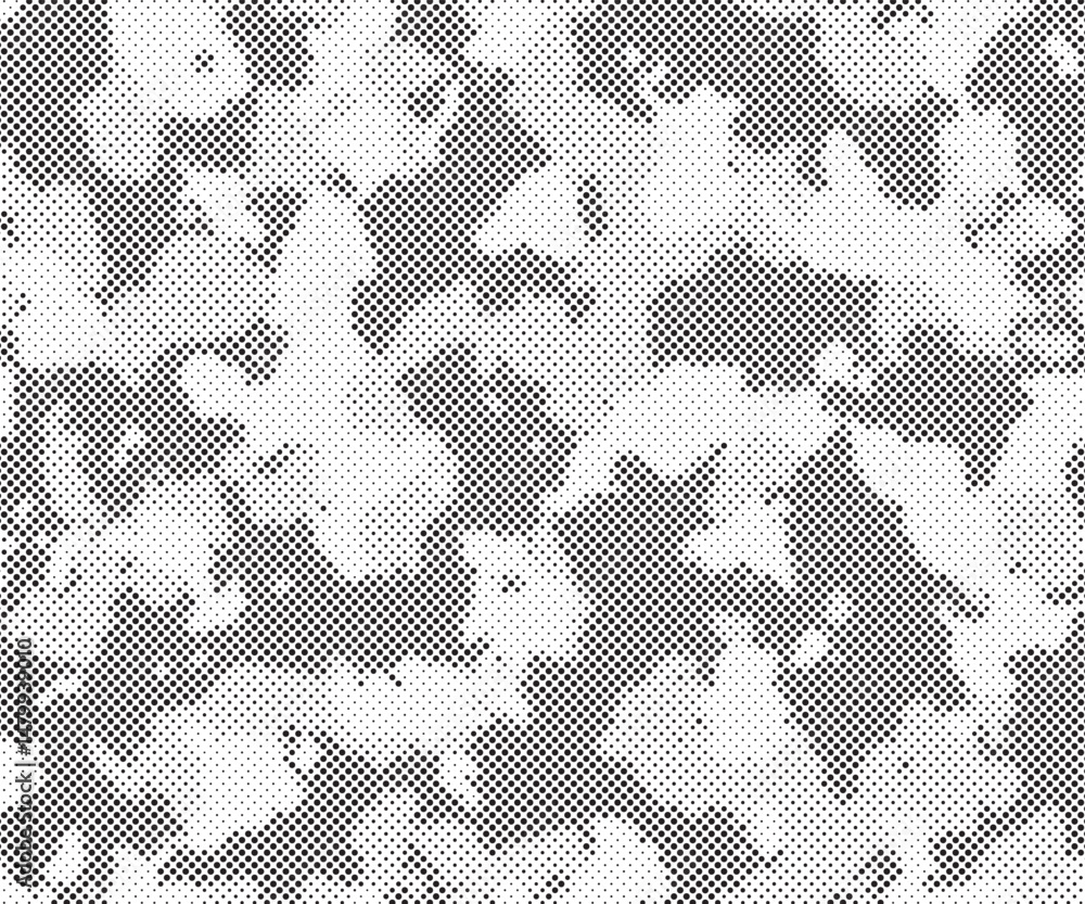 Aufkleber abstract halftone seamless camouflage pattern. repeating digital dotted hexagonal camo military text