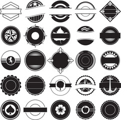 Collection of vintage label templates. Ideal for monograms, badges and label designs.