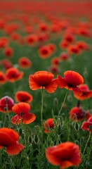 Obraz premium Crimson Poppy Field: A Summer's Embrace