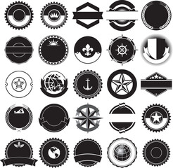 Collection of vintage label templates. Ideal for monograms, badges and label designs.