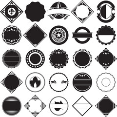 Collection of vintage label templates. Ideal for monograms, badges and label designs.