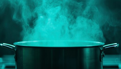 Steaming pot of food