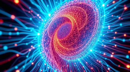 Abstract digital pattern with vibrant colors and light effects  