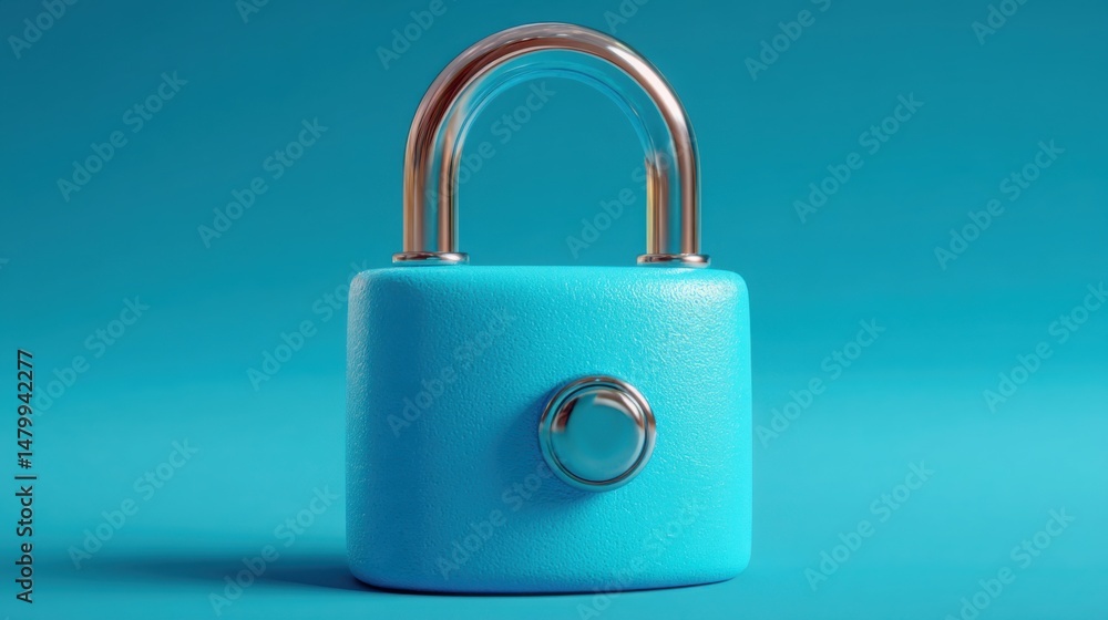 Poster simple padlock icon representing security and confirmation in various applications including digital
