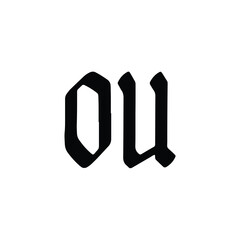OU monogram logo design letter text name symbol monochrome logotype alphabet character simple logo