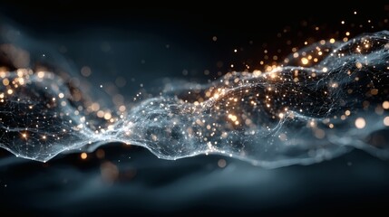 Luminous network lines with digital hex elements spread across a sci-fi inspired dark blue background 