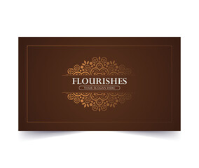 Elegant Flourish Design with Brown and Gold Tones