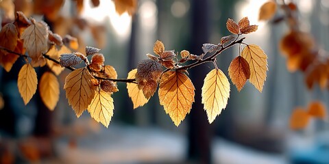 Frost Kissed Autumn Leaves Dancing in Sunlight