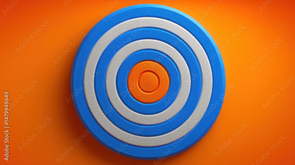 Poster blue centered on an orange background representing key metrics for cost output and delivery tracking