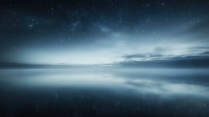 Fototapeta premium Misty night landscape reflection
