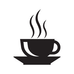 A cup of hot cafe coffee or caffeine drink flat vector icon for food apps and websites