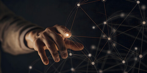 Innovative touchpoint interaction digital space technology concept abstract environment close-up view connectivity theme