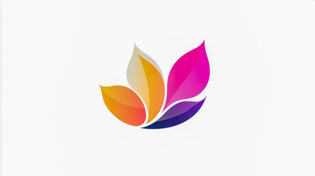Modern and vibrant floral logo design composed of colorful stylized petals representing growth and beauty