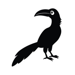 Fototapeta premium a black silhouette of a hornbill bird on vector art illustration