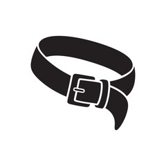 Belt Silhouette &ndash; Black Vector Clipart Design on White Background