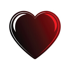 Glossy 3D Red Heart for Valentine's Day Cards and Romantic Occasions