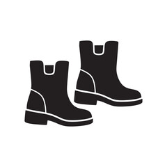Boots Silhouette – Black Vector Clipart Design on White Background