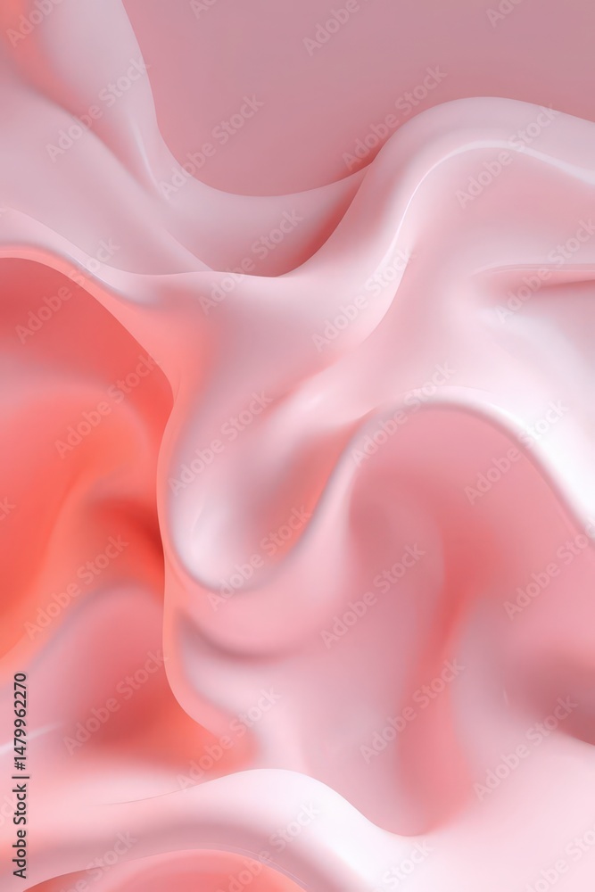 Poster elegant swirls of soft pink and coral fabric create a dreamlike atmosphere in a serene setting
