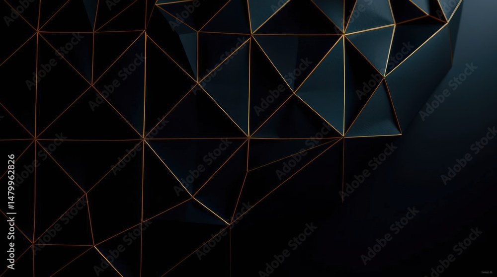 Leinwandbilder geometric patterns create an intriguing visual depth in a dark, abstract setting filled with sharp l